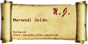 Merendi Jolán névjegykártya
